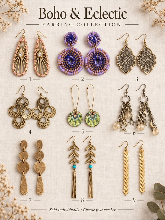 Jewelry - Boho & Eclectic Statement Earrings • Choose Your Style • Sold Separately